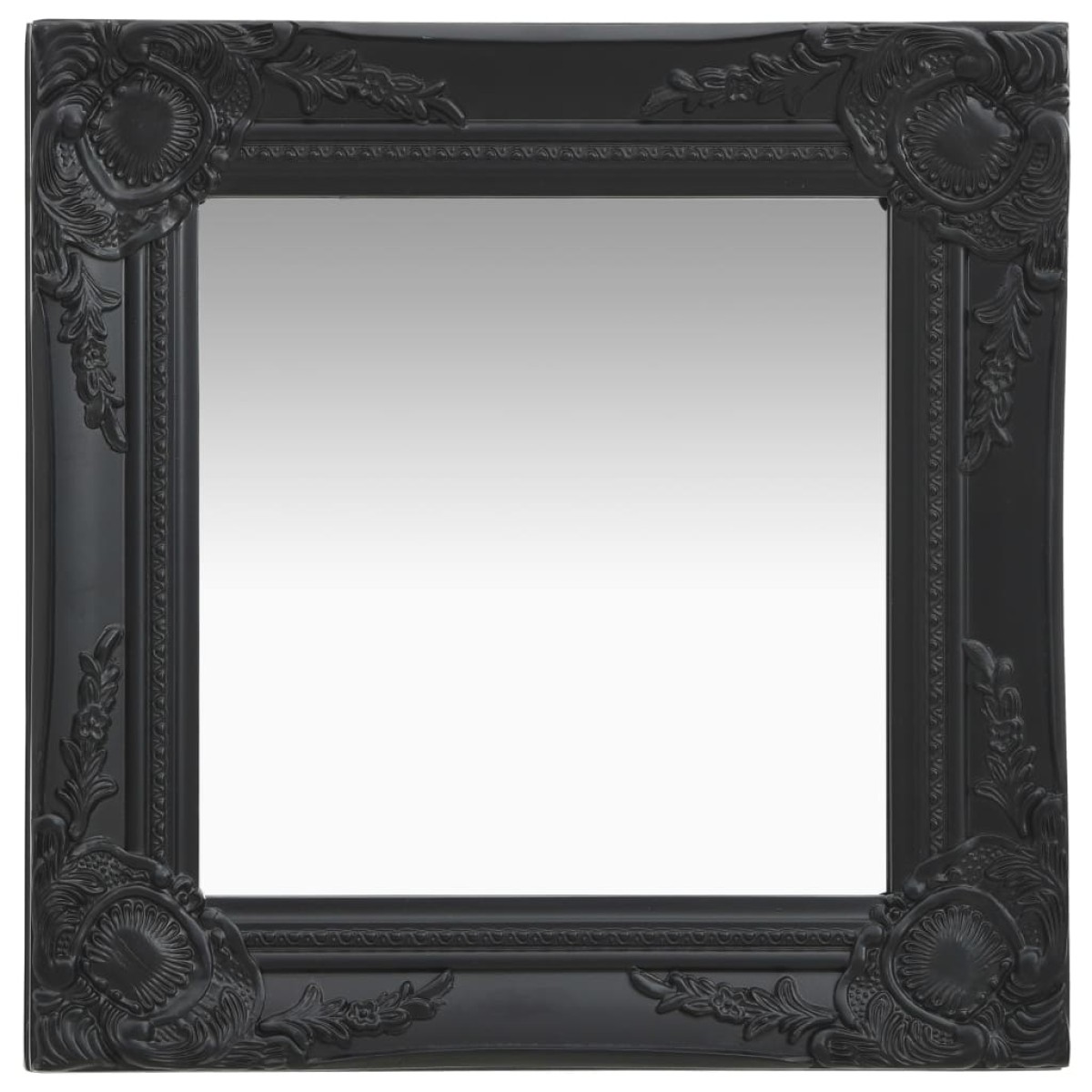 vidaXL Καθρέφτης Τοίχου με Μπαρόκ Στιλ Μαύρος 40 x 40 εκ.
